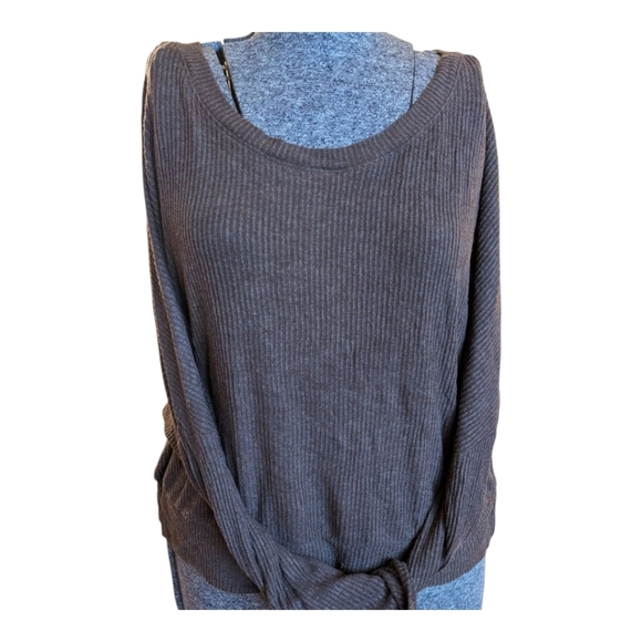 Auden Brown Ribbed V-Neck Sleep Top - Picture 1 of 10